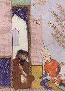 Sultan Muhmud of Ghazni depicted as a young Safavid prince visiting a hermit unknow artist